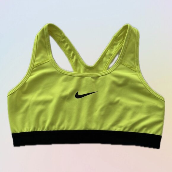 NIKE - Pro Sports Bra - M - Volt Classic Swoosh Dri-Fit - Picture 1 of 4